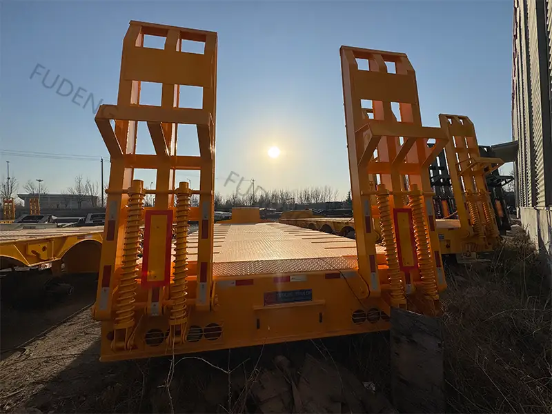 Yellow 3-Axle Low Boy Semi Trailer_5
