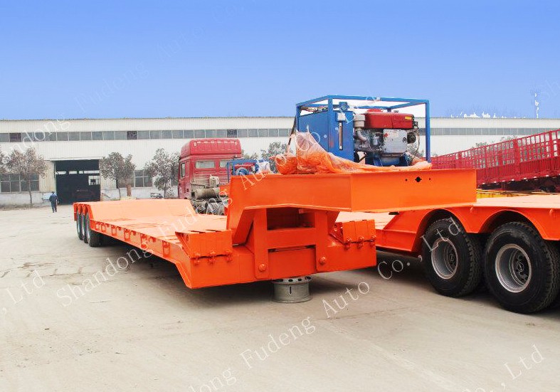 60 tons hydraulic ladder low loader semi trailer
