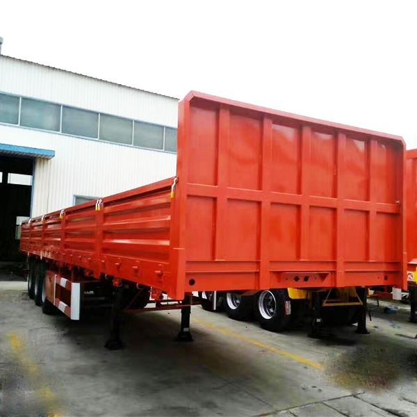 Flatbed trailer with detachable fence carry cement bags