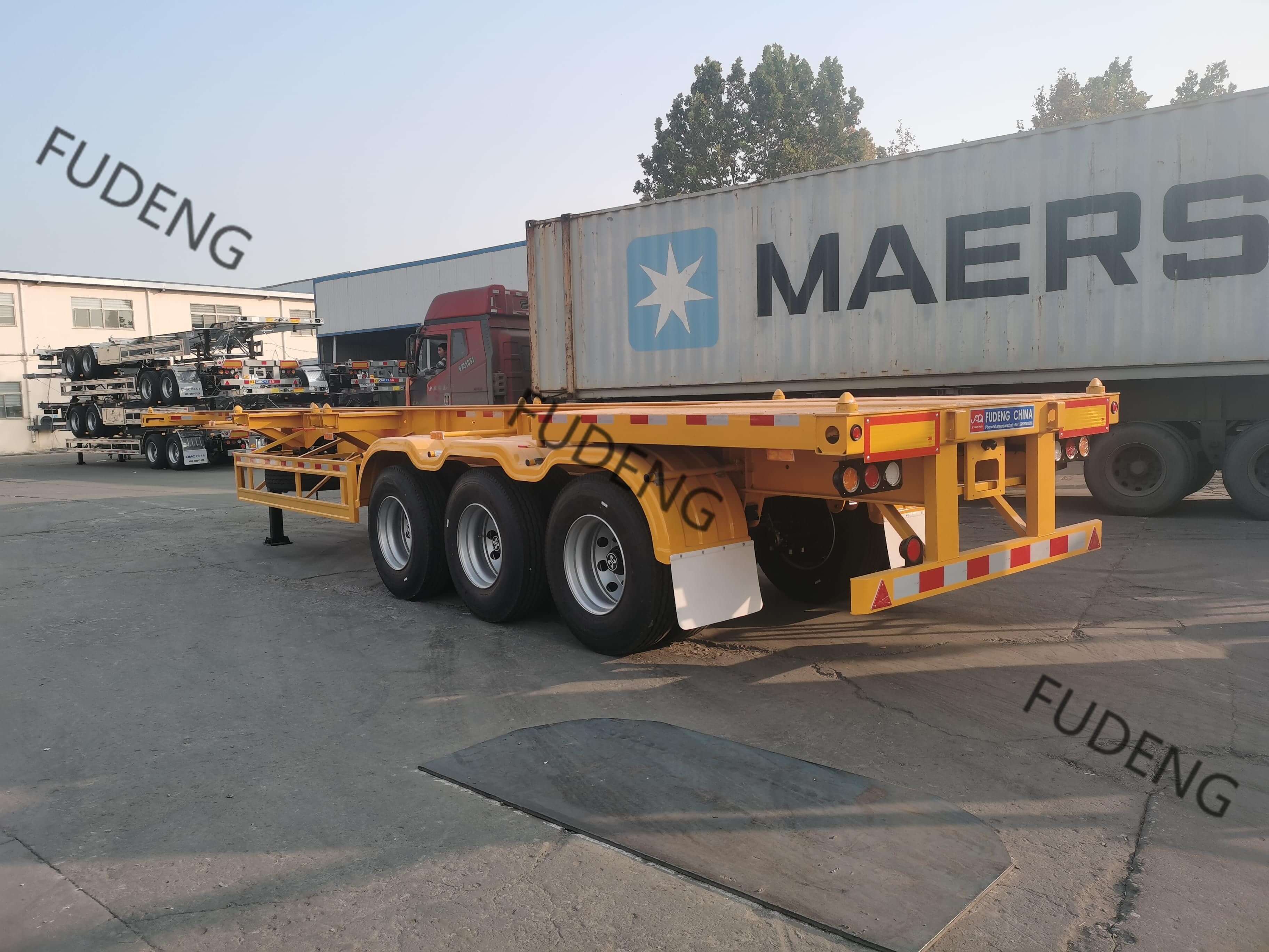 Fudeng skeleton trailer is ready to arrange sea shipping