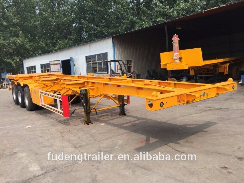 Port use 2 axle skeleton truck trailer 20ft container trailer