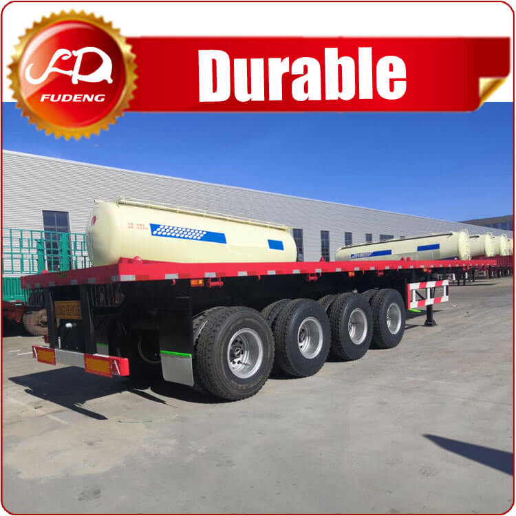 Chinese 100 Tons 4 Axles Flatbed Container Trailer