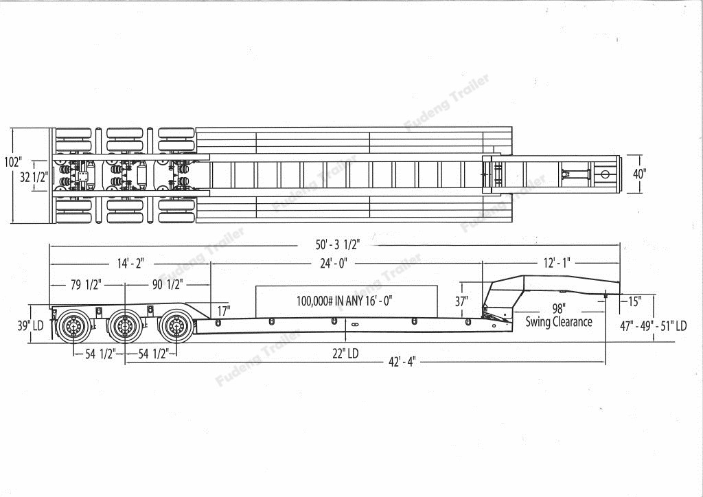 Detachable Gooseneck Low Bed Trailer