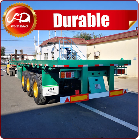 40 Foot Tri Axle Carry Container Flatbed Semi Trailer For Sale