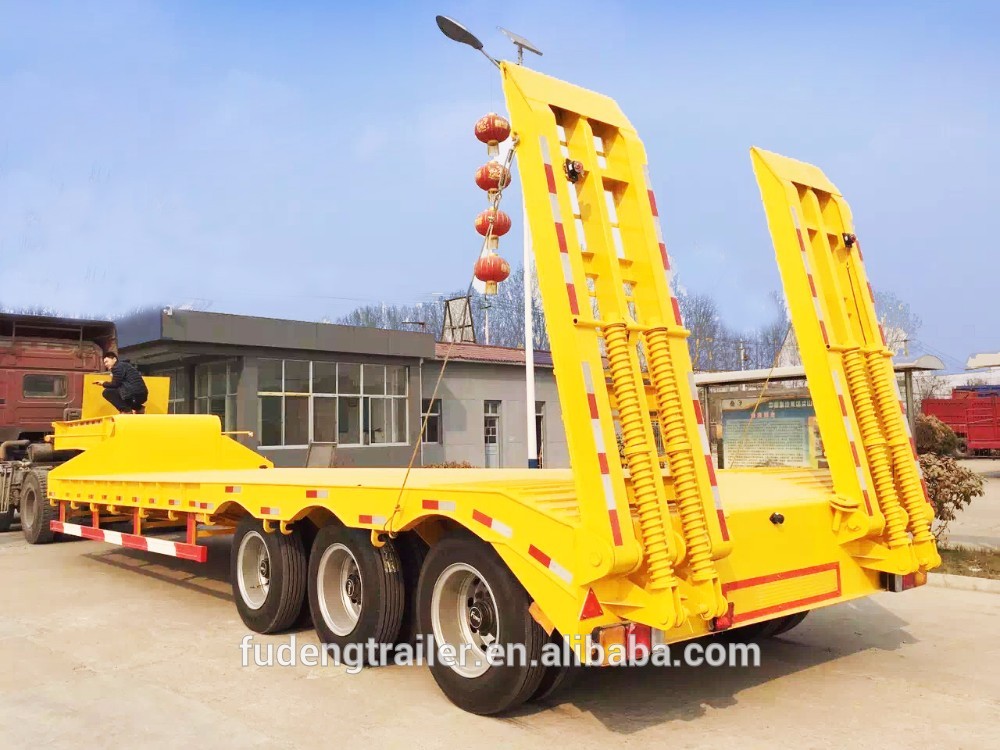 60 tons hydraulic ladder low loader semi trailer