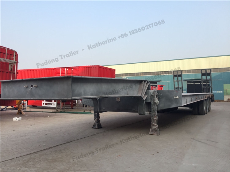 80 ton 4 axle gooseneck low bed semi trailer for our customer