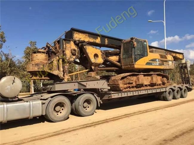 50 ton low loader trailer for transport heavy machine excavator