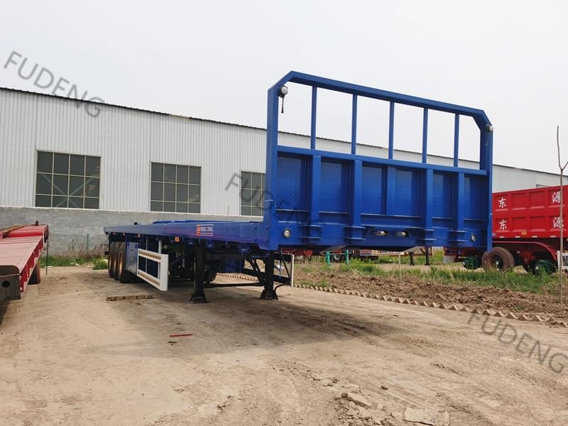 3 axles front board container trailer finish production