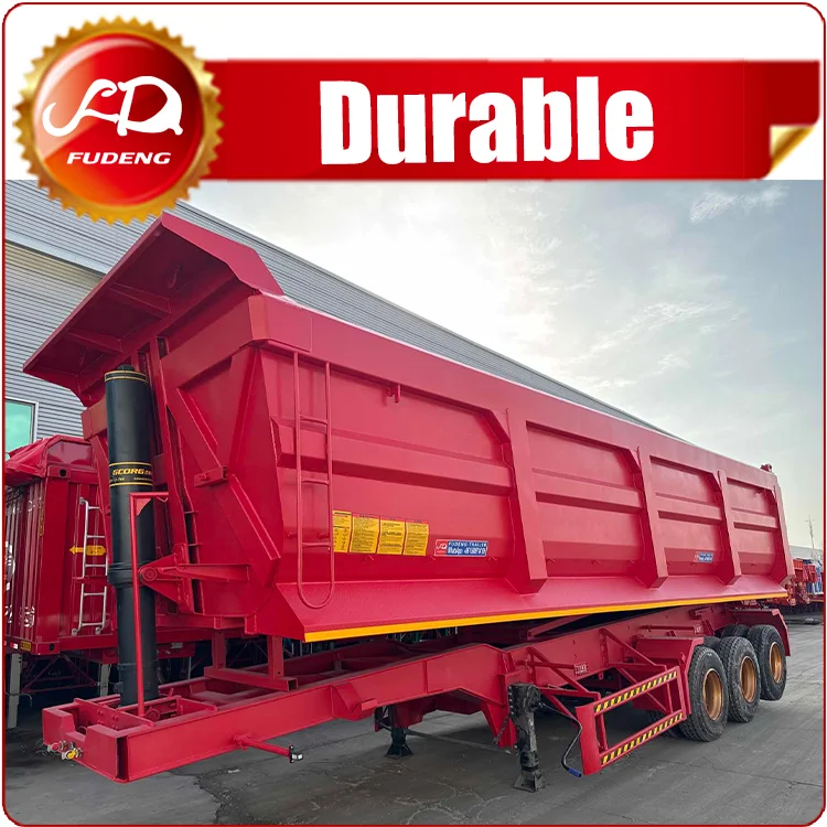 Industrial Grade 3 Axle Rear Tipping Dump Semi Trailer