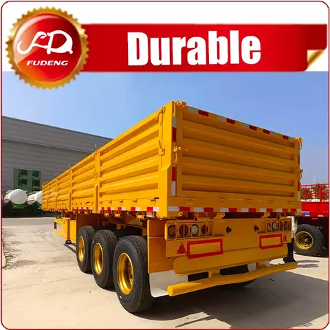 3 Axles Yellow Sidewall Semi Trailer