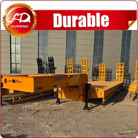 Yellow 3 Axle Low Boy Semi Trailer