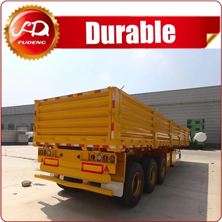 3 Axles Yellow Sidewall Semi Trailer