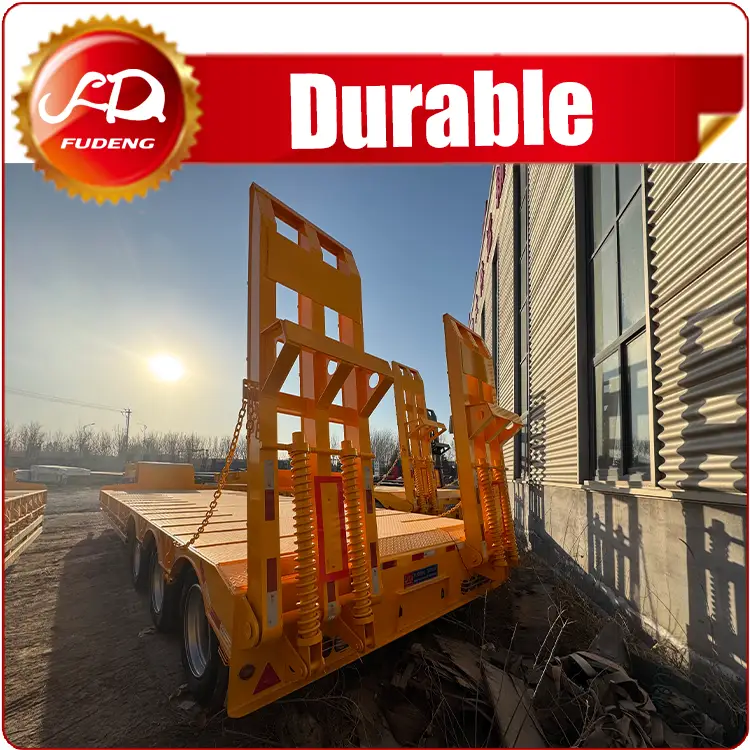 Yellow 3 Axle Low Boy Semi Trailer