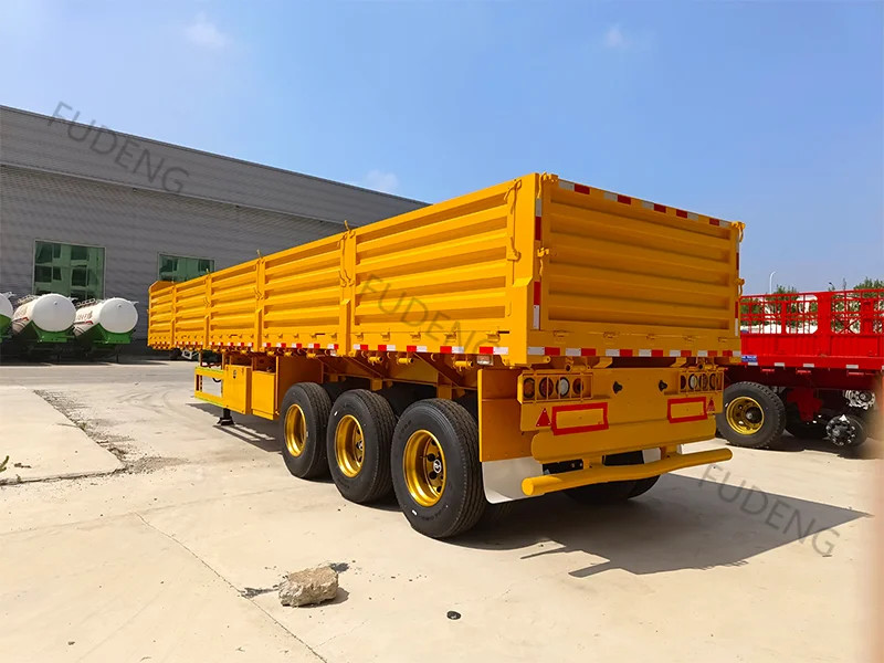 3 Axles Yellow Sidewall Semi Trailer_3