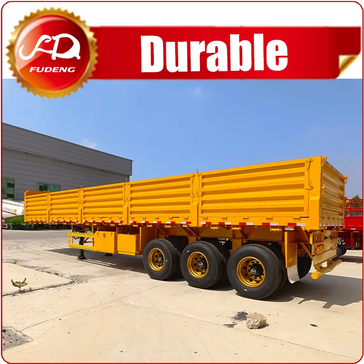 3 Axles Yellow Sidewall Semi Trailer