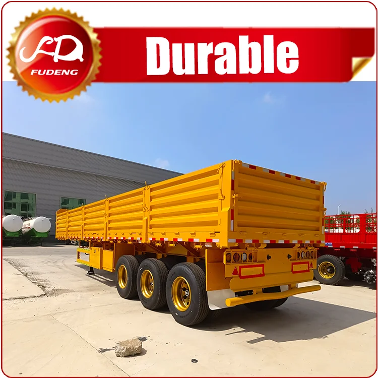 3 Axles Yellow Sidewall Semi Trailer