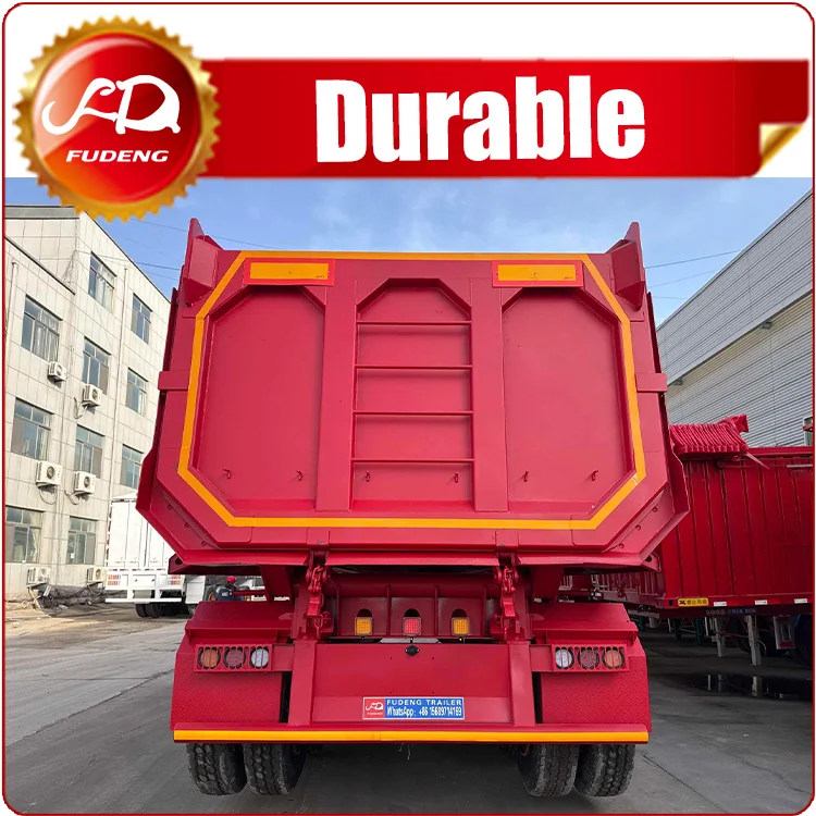 Industrial Grade 3 Axle Rear Tipping Dump Semi Trailer