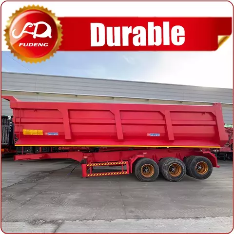 Industrial Grade 3 Axle Rear Tipping Dump Semi Trailer