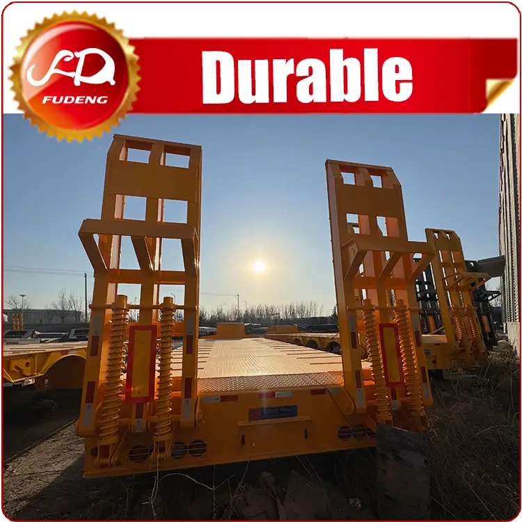 Yellow 3 Axle Low Boy Semi Trailer